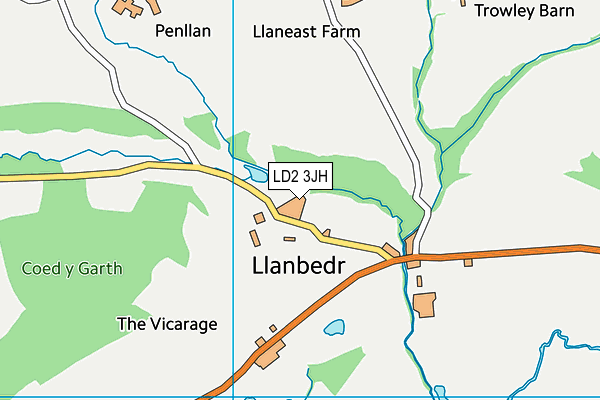 LD2 3JH map - OS VectorMap District (Ordnance Survey)