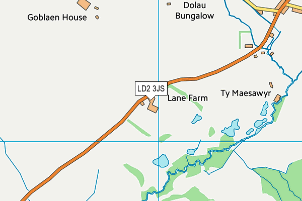 LD2 3JS map - OS VectorMap District (Ordnance Survey)