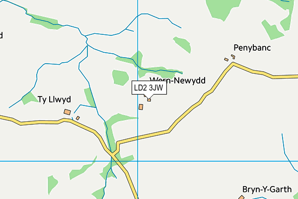 LD2 3JW map - OS VectorMap District (Ordnance Survey)