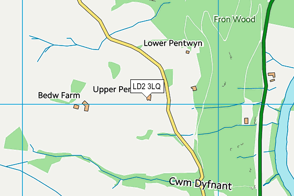 LD2 3LQ map - OS VectorMap District (Ordnance Survey)