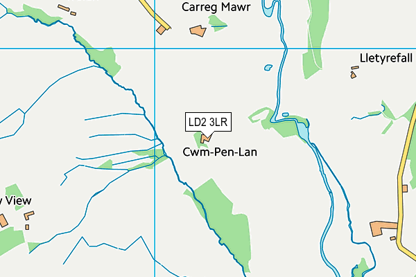 LD2 3LR map - OS VectorMap District (Ordnance Survey)