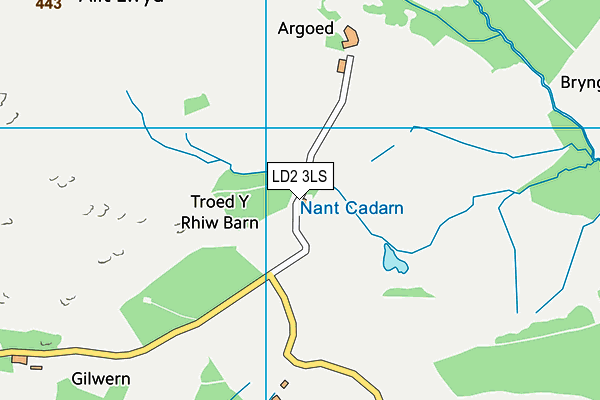 LD2 3LS map - OS VectorMap District (Ordnance Survey)