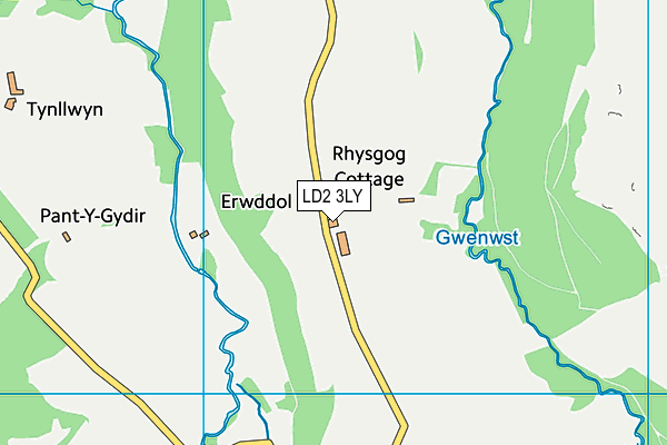 LD2 3LY map - OS VectorMap District (Ordnance Survey)