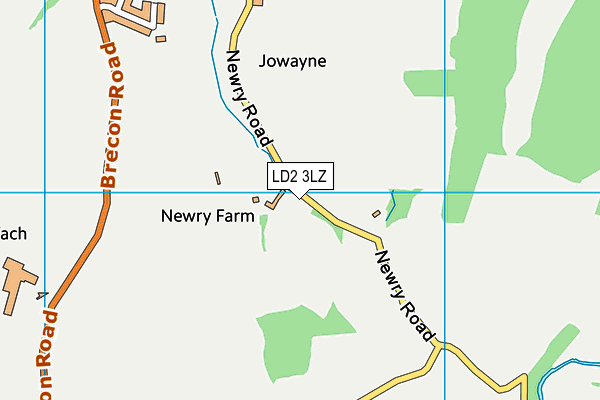 LD2 3LZ map - OS VectorMap District (Ordnance Survey)