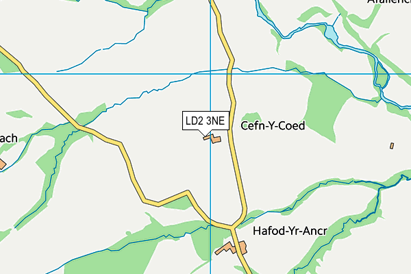 LD2 3NE map - OS VectorMap District (Ordnance Survey)