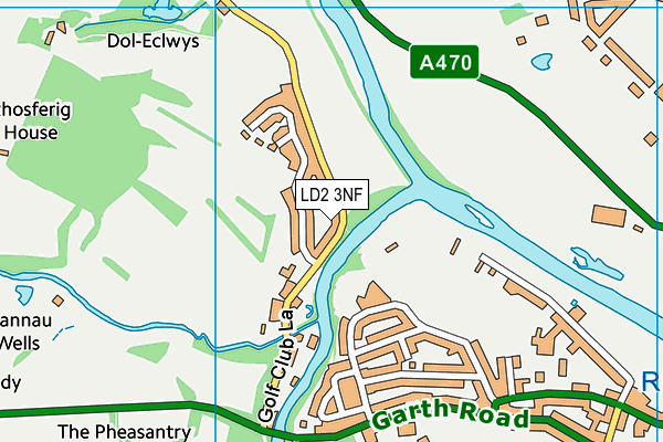 LD2 3NF map - OS VectorMap District (Ordnance Survey)