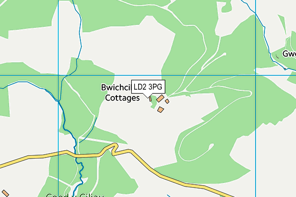 LD2 3PG map - OS VectorMap District (Ordnance Survey)