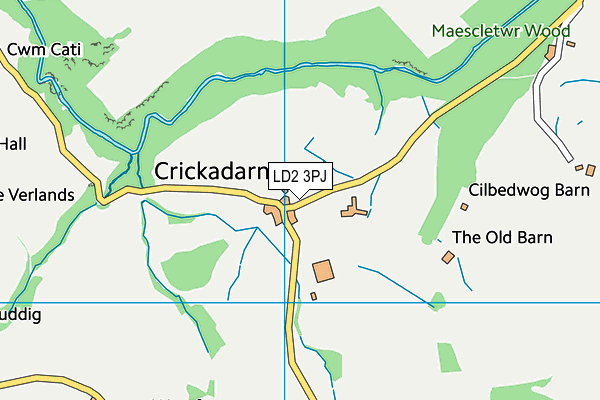 LD2 3PJ map - OS VectorMap District (Ordnance Survey)