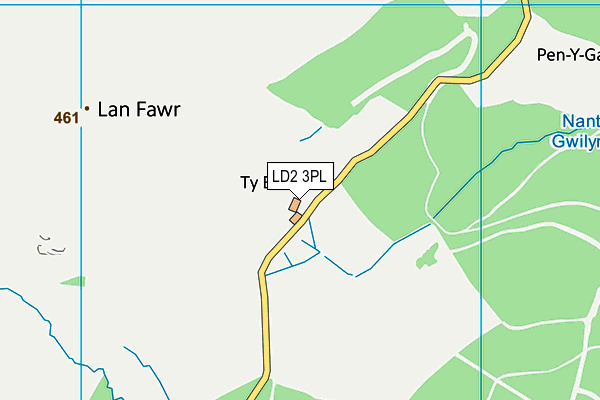 LD2 3PL map - OS VectorMap District (Ordnance Survey)