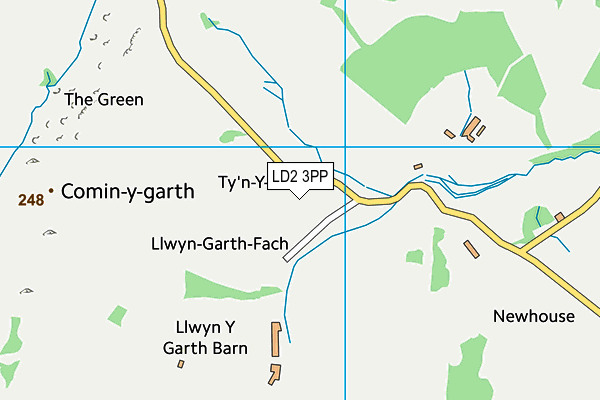 LD2 3PP map - OS VectorMap District (Ordnance Survey)