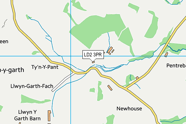 LD2 3PR map - OS VectorMap District (Ordnance Survey)