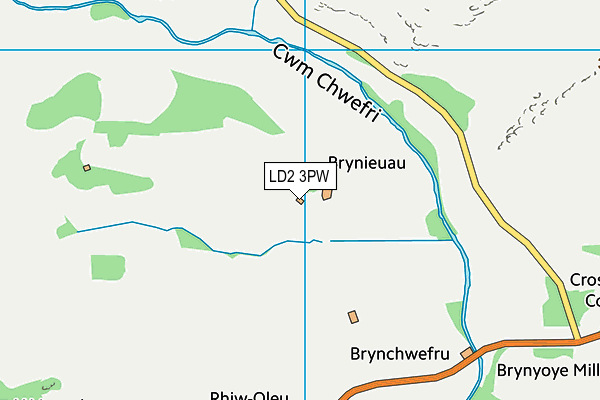 LD2 3PW map - OS VectorMap District (Ordnance Survey)