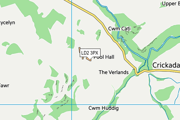 LD2 3PX map - OS VectorMap District (Ordnance Survey)