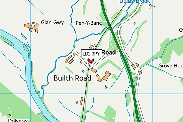 LD2 3PY map - OS VectorMap District (Ordnance Survey)