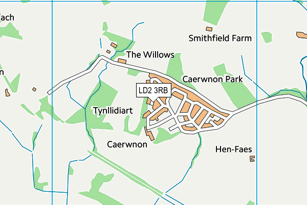 LD2 3RB map - OS VectorMap District (Ordnance Survey)