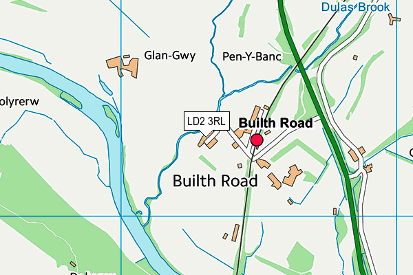 LD2 3RL map - OS VectorMap District (Ordnance Survey)