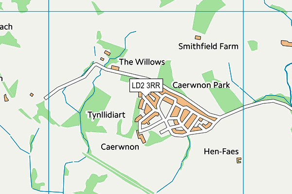 LD2 3RR map - OS VectorMap District (Ordnance Survey)