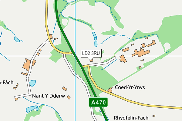 LD2 3RU map - OS VectorMap District (Ordnance Survey)