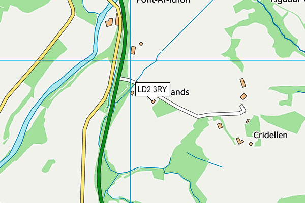 LD2 3RY map - OS VectorMap District (Ordnance Survey)