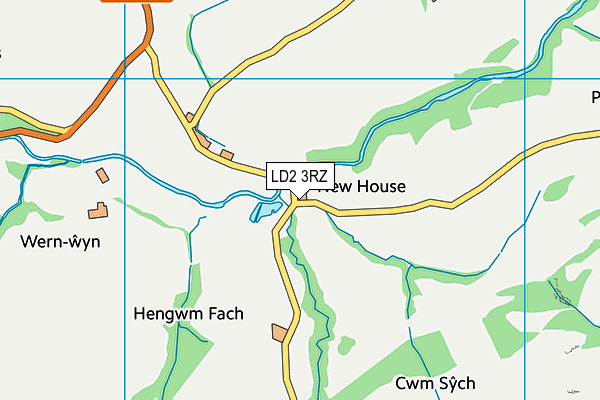 LD2 3RZ map - OS VectorMap District (Ordnance Survey)