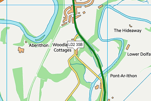 LD2 3SB map - OS VectorMap District (Ordnance Survey)