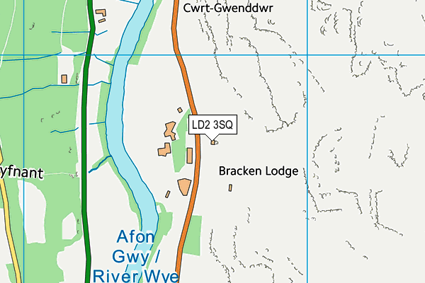 LD2 3SQ map - OS VectorMap District (Ordnance Survey)