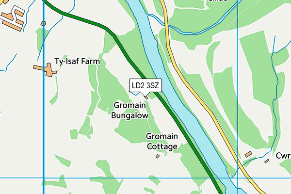 LD2 3SZ map - OS VectorMap District (Ordnance Survey)