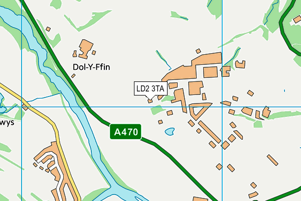 LD2 3TA map - OS VectorMap District (Ordnance Survey)