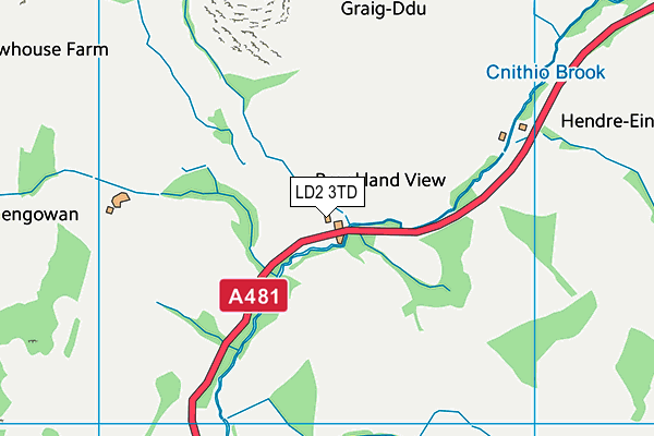 LD2 3TD map - OS VectorMap District (Ordnance Survey)