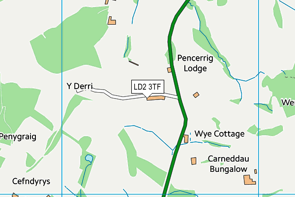 LD2 3TF map - OS VectorMap District (Ordnance Survey)