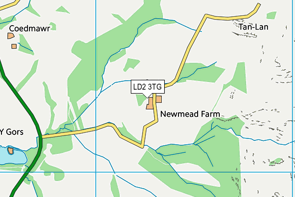 LD2 3TG map - OS VectorMap District (Ordnance Survey)