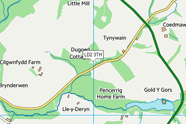 LD2 3TH map - OS VectorMap District (Ordnance Survey)