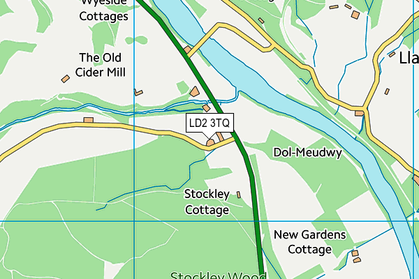 LD2 3TQ map - OS VectorMap District (Ordnance Survey)