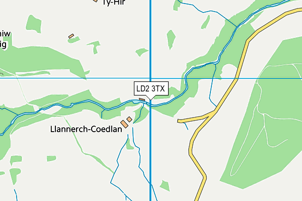 LD2 3TX map - OS VectorMap District (Ordnance Survey)