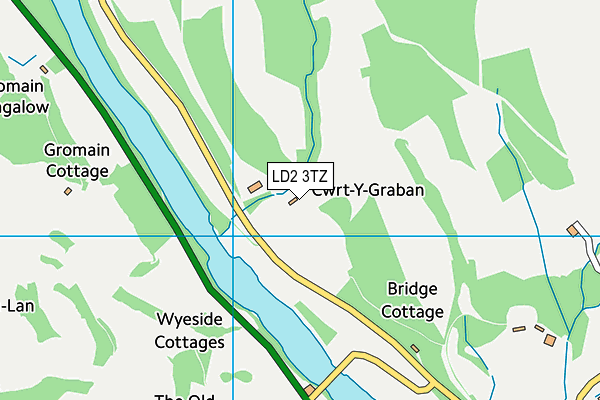 LD2 3TZ map - OS VectorMap District (Ordnance Survey)