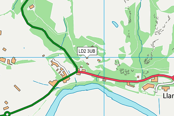 LD2 3UB map - OS VectorMap District (Ordnance Survey)