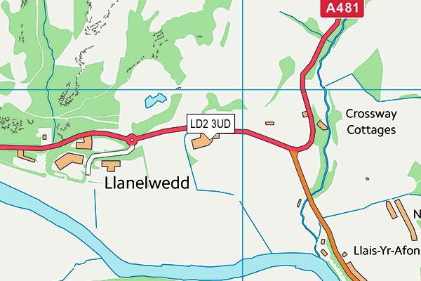 LD2 3UD map - OS VectorMap District (Ordnance Survey)