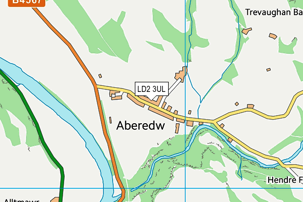 LD2 3UL map - OS VectorMap District (Ordnance Survey)