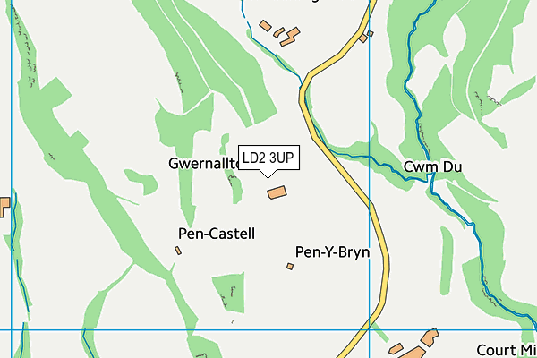 LD2 3UP map - OS VectorMap District (Ordnance Survey)