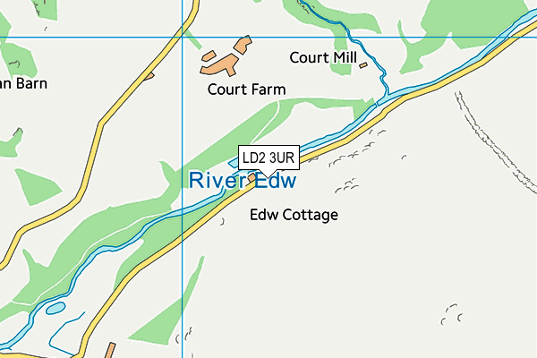 LD2 3UR map - OS VectorMap District (Ordnance Survey)