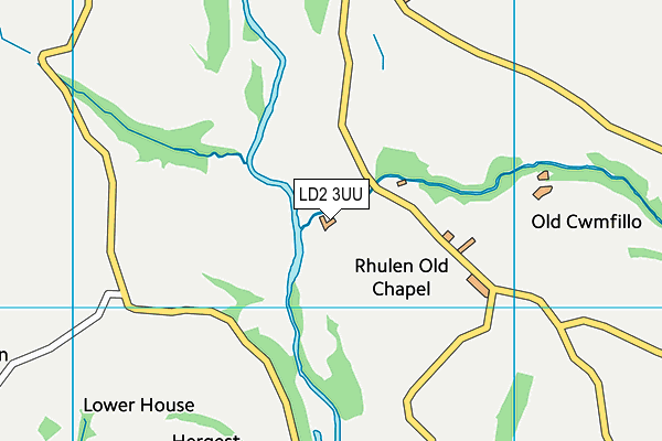 LD2 3UU map - OS VectorMap District (Ordnance Survey)