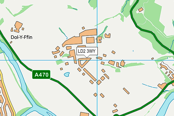 LD2 3WY map - OS VectorMap District (Ordnance Survey)