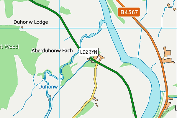 LD2 3YN map - OS VectorMap District (Ordnance Survey)