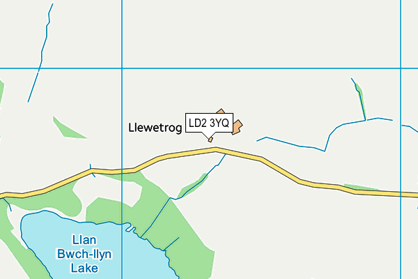 LD2 3YQ map - OS VectorMap District (Ordnance Survey)