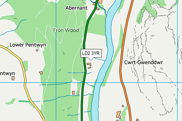 LD2 3YR map - OS VectorMap District (Ordnance Survey)