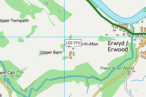 LD2 3YU map - OS VectorMap District (Ordnance Survey)