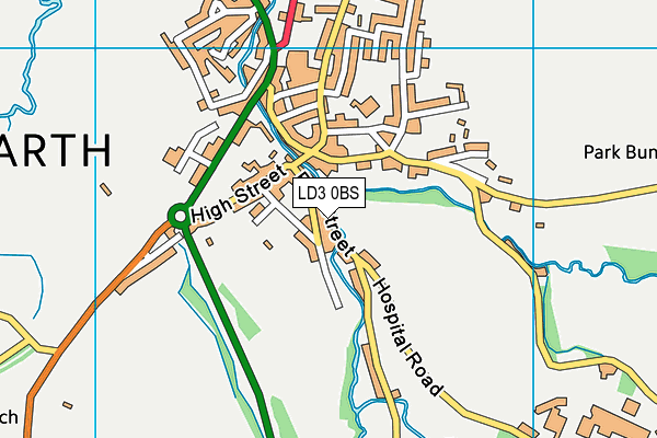LD3 0BS map - OS VectorMap District (Ordnance Survey)