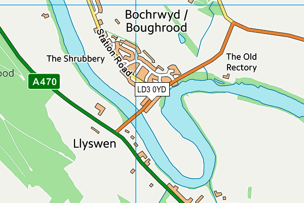 LD3 0YD map - OS VectorMap District (Ordnance Survey)