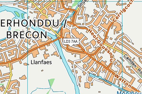 LD3 7AA map - OS VectorMap District (Ordnance Survey)