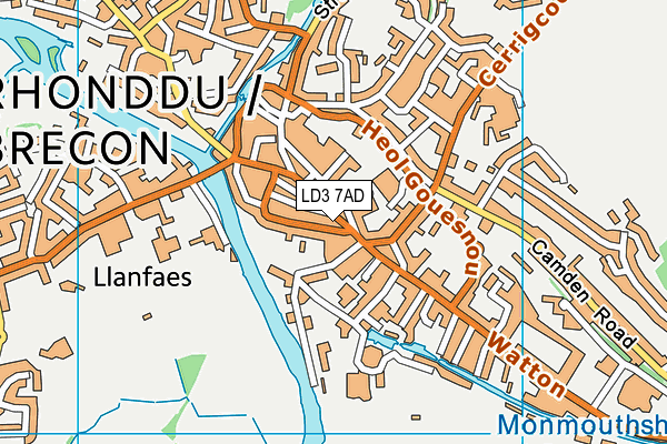 LD3 7AD map - OS VectorMap District (Ordnance Survey)